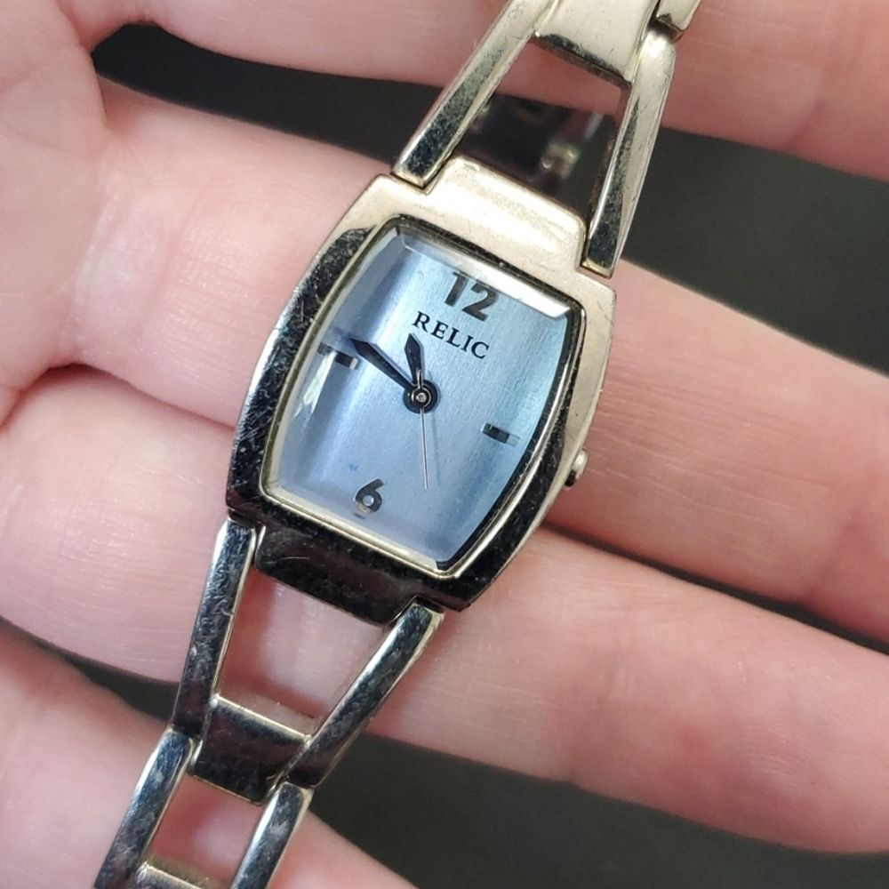 Relic silver tone watch